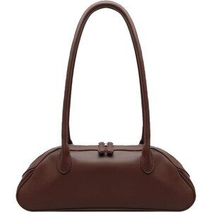 Women's Coffee Shoulder Bag PU Leather Trendy Y2K Fashion Purses for Travel